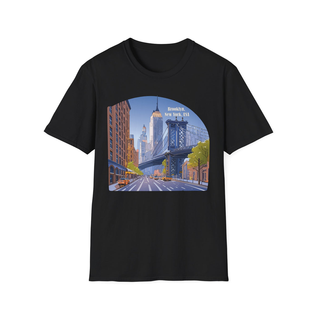 Brooklyn New York Skyline T-Shirt | Manhattan Bridge Cityscape
