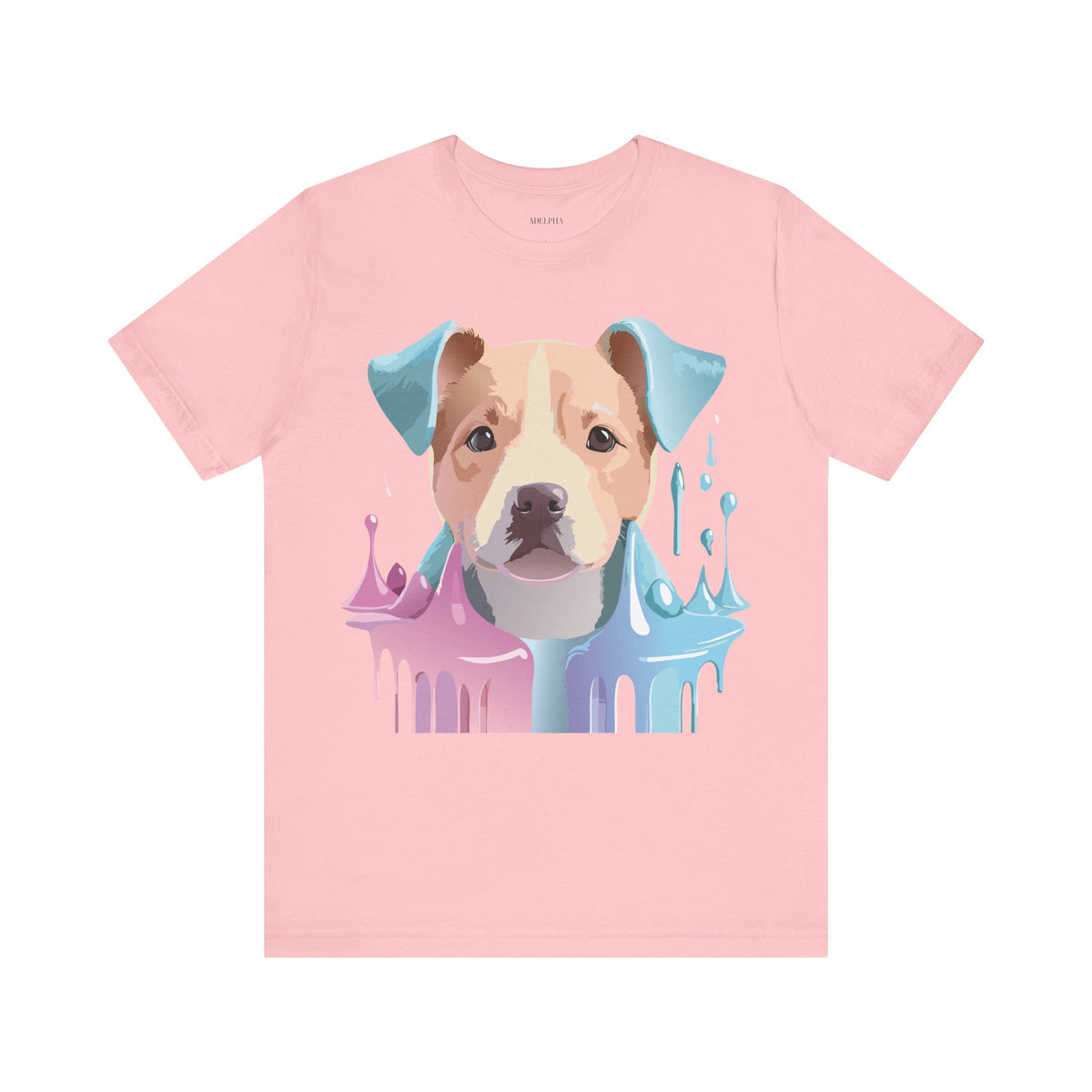 Dog Graphic Unisex Cotton Bella+Canvas Tee with Art Animal Design e122