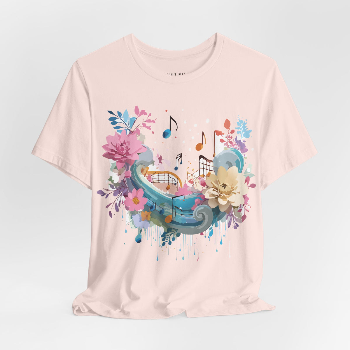 Music Graphic Unisex Cotton Bella+Canvas Tee with Art Design m172