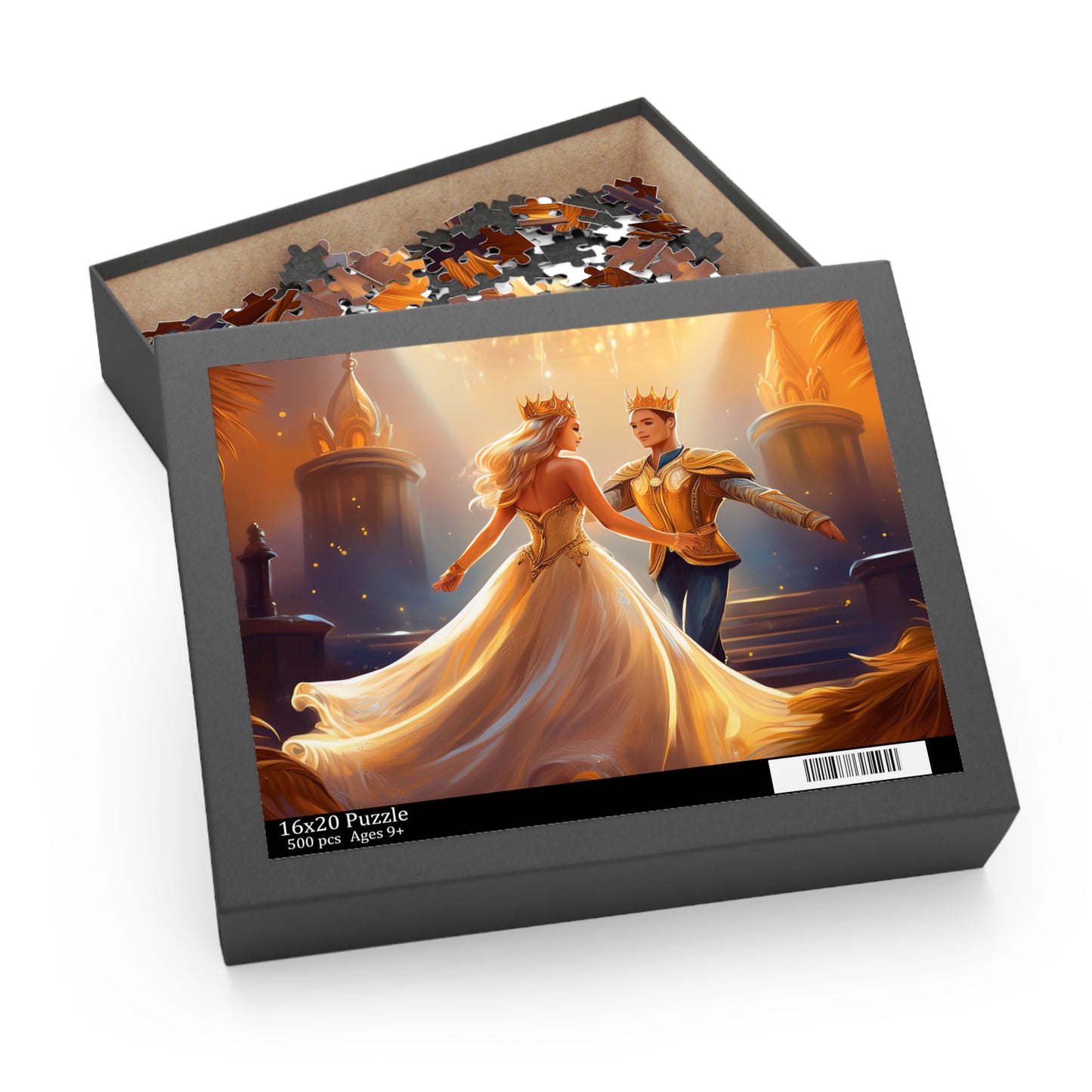 Prince and Princess Puzzle 500-Chipboard Pieces in Box | Kids Puzzles Size: 16" x 20",  Ages 9+ and Family pn34