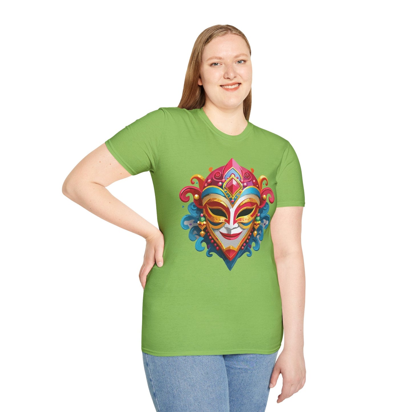 Mask Tee Shirt Unisex Masquerade Tees Softstyle 64000 100 Percent Cotton Lightweight Breathable