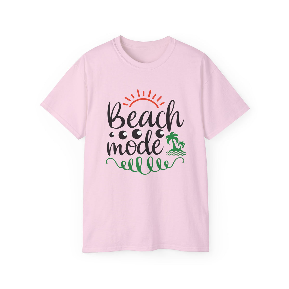 Beach Mode Tee | Palm Tree Sun Wave Graphic