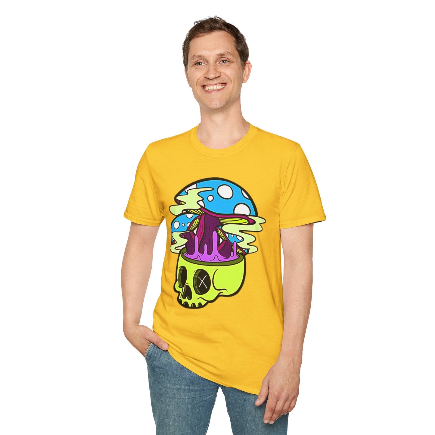 Skull Tee Shirt Unisex Skeleton Shirt With Art Design Gildan Softstyle Cotton Tee