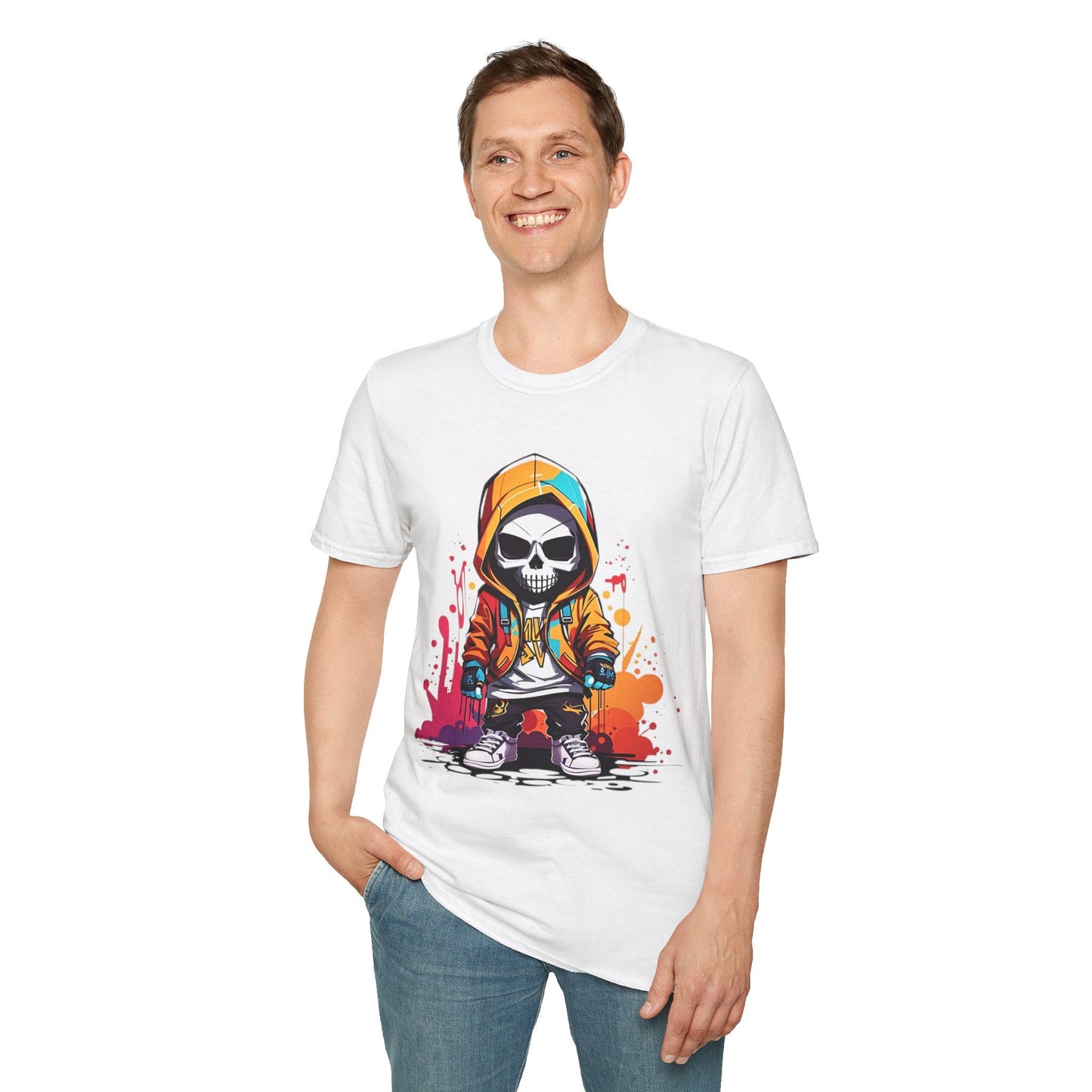 Skull Graphic Unisex Cotton T-shirt with Skeleton Artwork Design 30