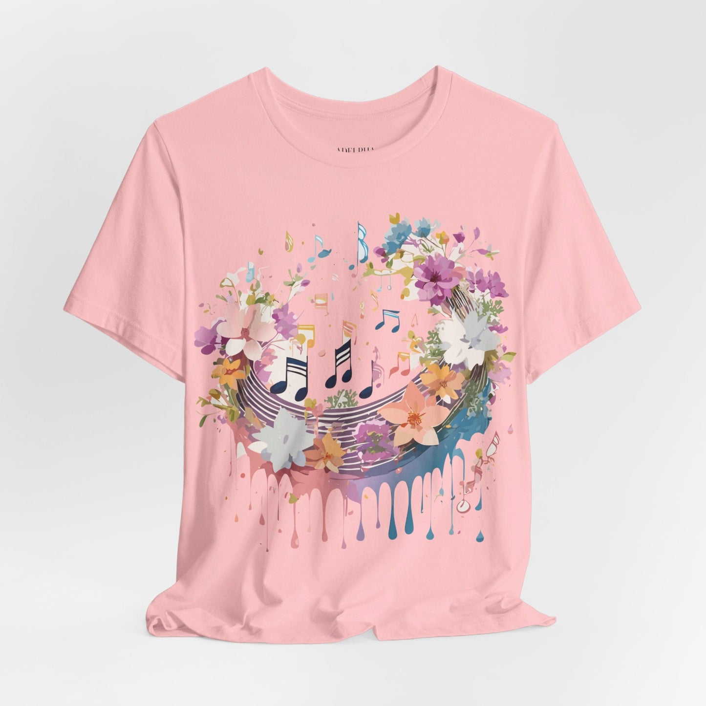 Music Graphic Unisex 100 Cotton Vintage Art with Musical Elements Tee 114