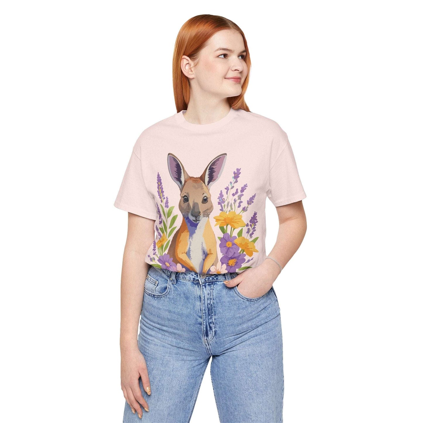 Adelpha Vintage Inspired Graphic Tee Kangaroo Artwork Unisex Jersey Short Sleeve T Shirt