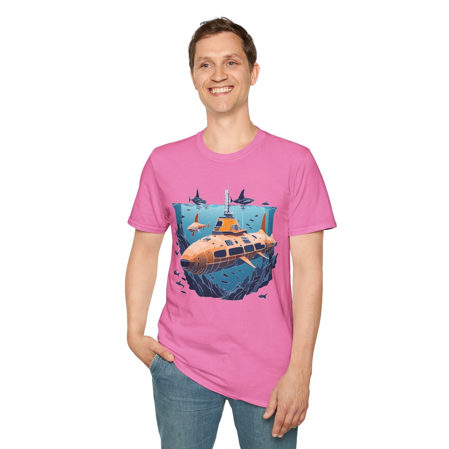 Ocean T Shirt Unisex Gildan Softstyle 64000 Ocean Theme Tee 100 Percent Cotton Fabric