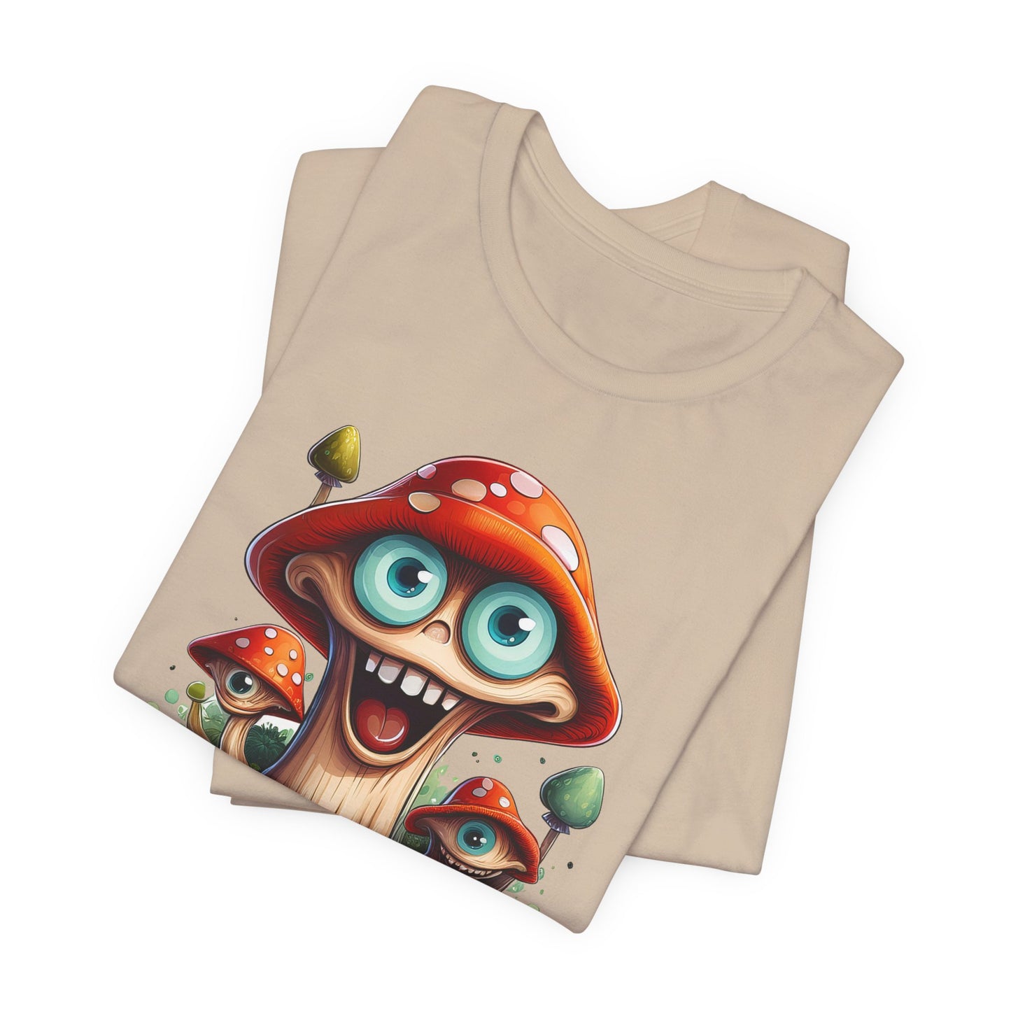 Cute Mushroom Graphic Tee, Fun Cartoon Shirt, Funny Mushroom Shirt, Cute Cartoon Tees, Graphic T-Shirt, Art Design T-Shirt