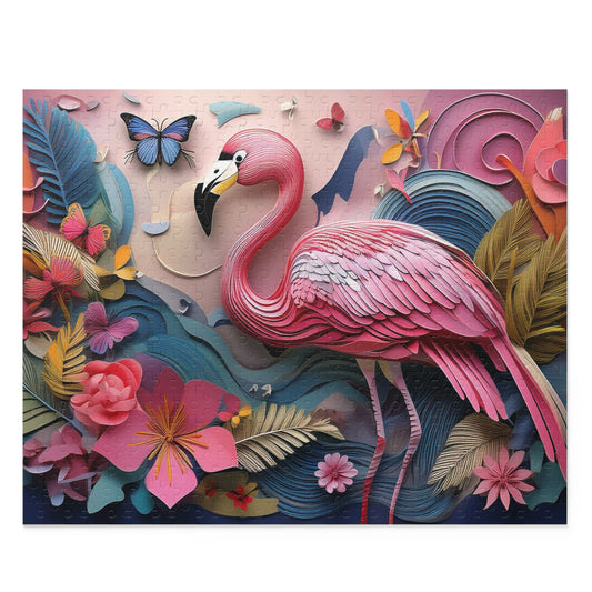 Puzzles-29 Kids Flamingo Puzzle 500-Piece | Floral Flamingo Puzzle 500-Piece, Birds Kids Puzzles Size: 16" x 20",  Ages 9+
