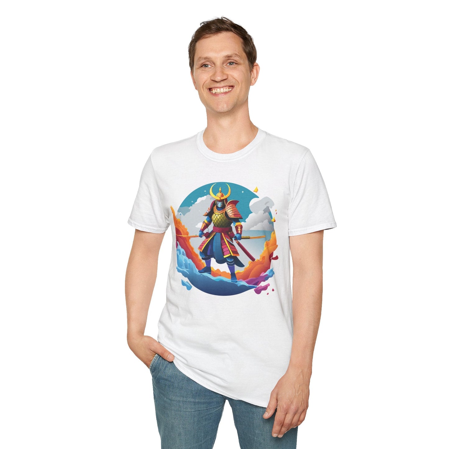 Samurai Shirt Unisex Gildan Softstyle 64000 Tee 100 Percent Ring Spun Cotton Lightweight