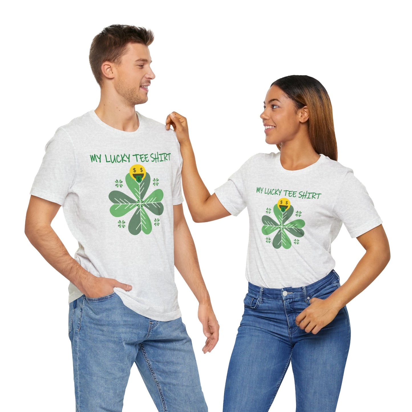 Unisex Cotton Tee Shirt with Lucky Prints