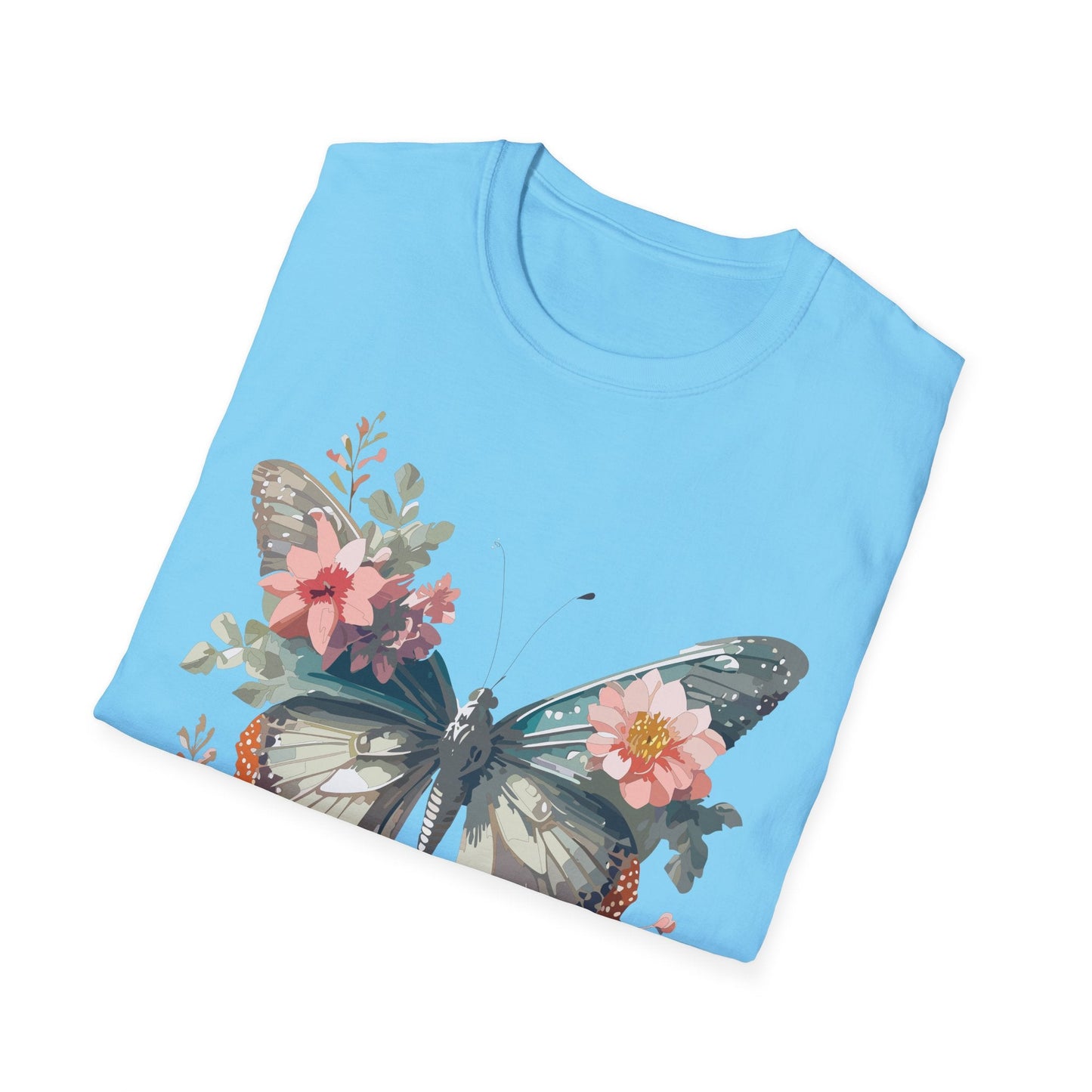 Butterfly Shirt Unisex Softstyle T Shirt Gildan 64000 Lightweight Ring Spun Cotton Monarch Design
