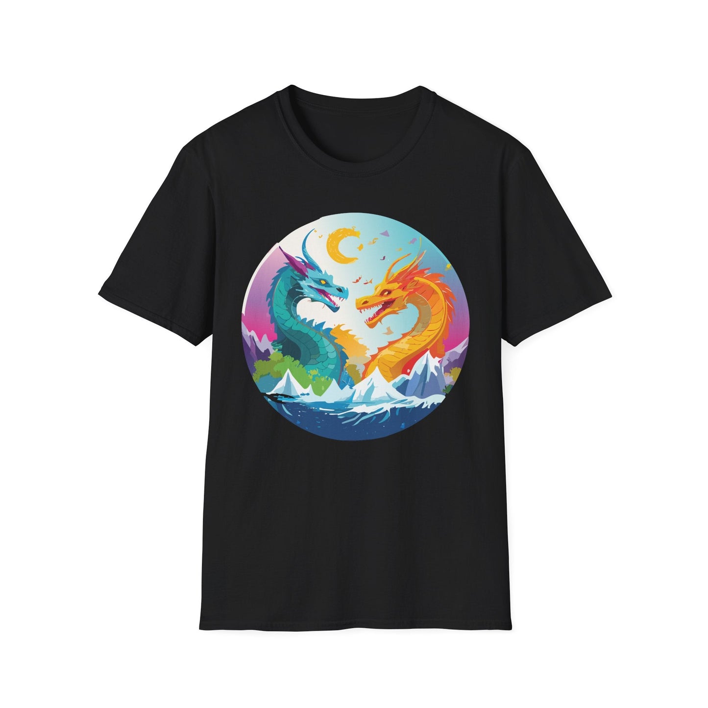 Dragon Graphic Unisex Cotton Softstyle Art Design Tee With Animals 29