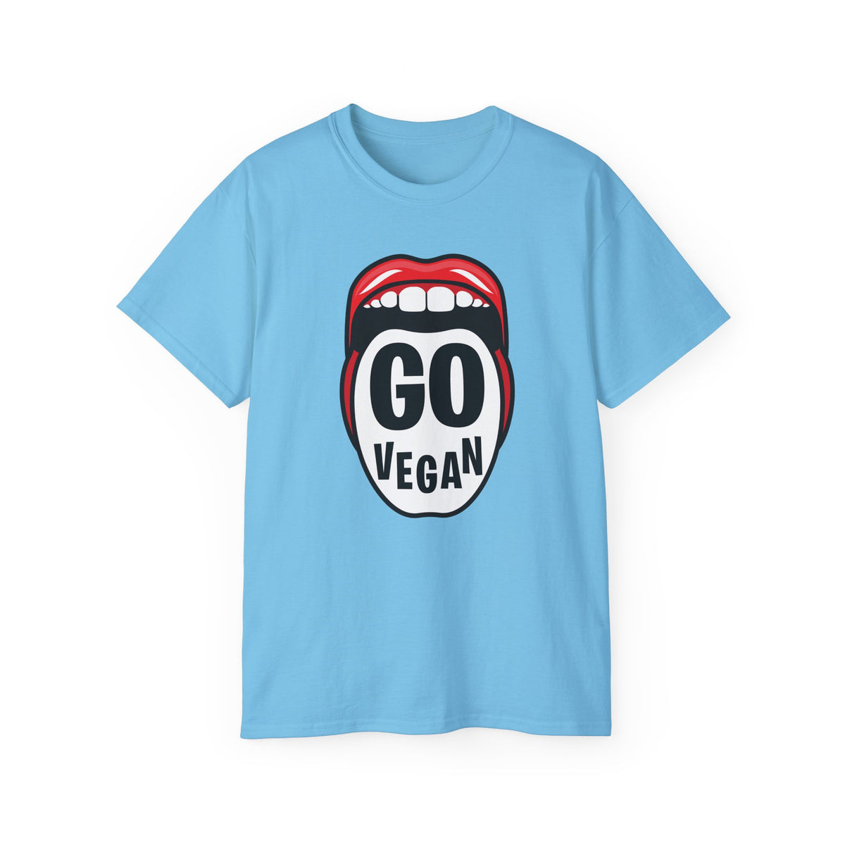 Go Vegan mouth graphic Tee | Vegan advocacy shirt