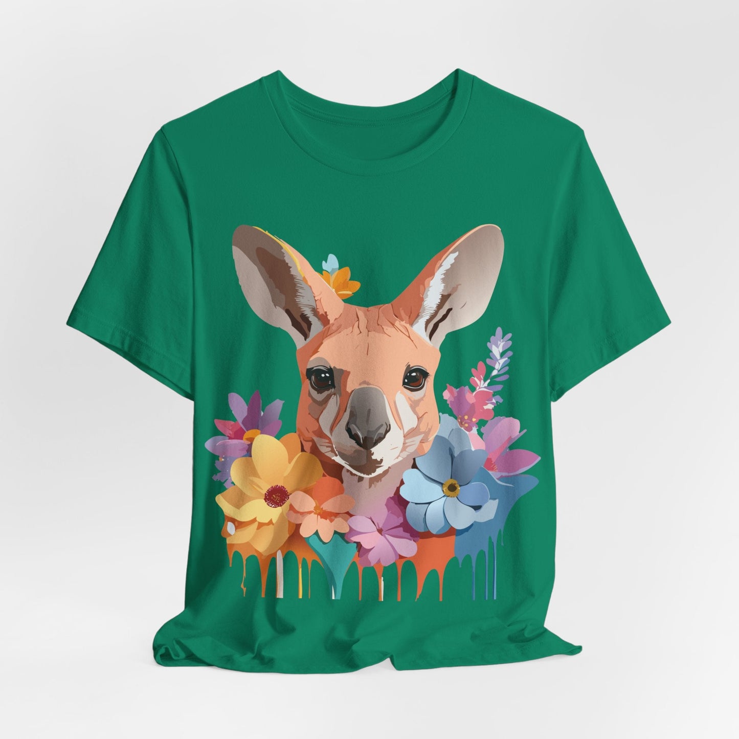 Adelpha Unisex Graphic Tee Kangaroo Art Design Short Sleeve Shirt Premium Vintage Inspired Comfort
