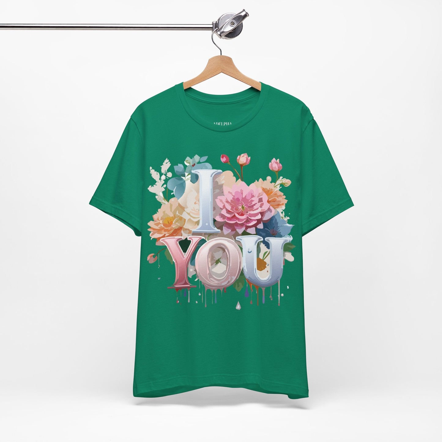 Valentine Day Graphic Unisex 100 Cotton Vintage Artwork with Love and Flower Design Tee 1