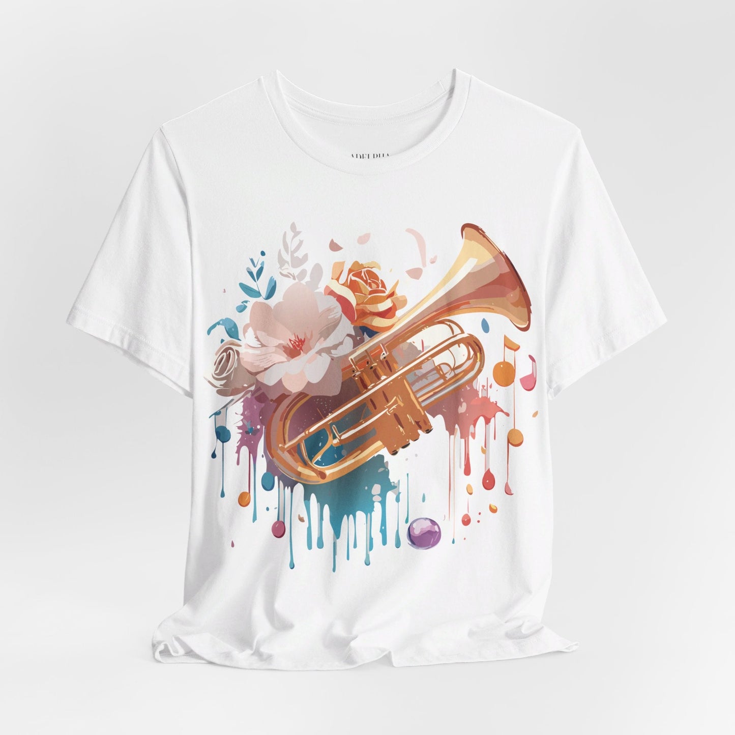 Music Graphic Unisex 100 Cotton Vintage Art with Musical Elements Tee 138