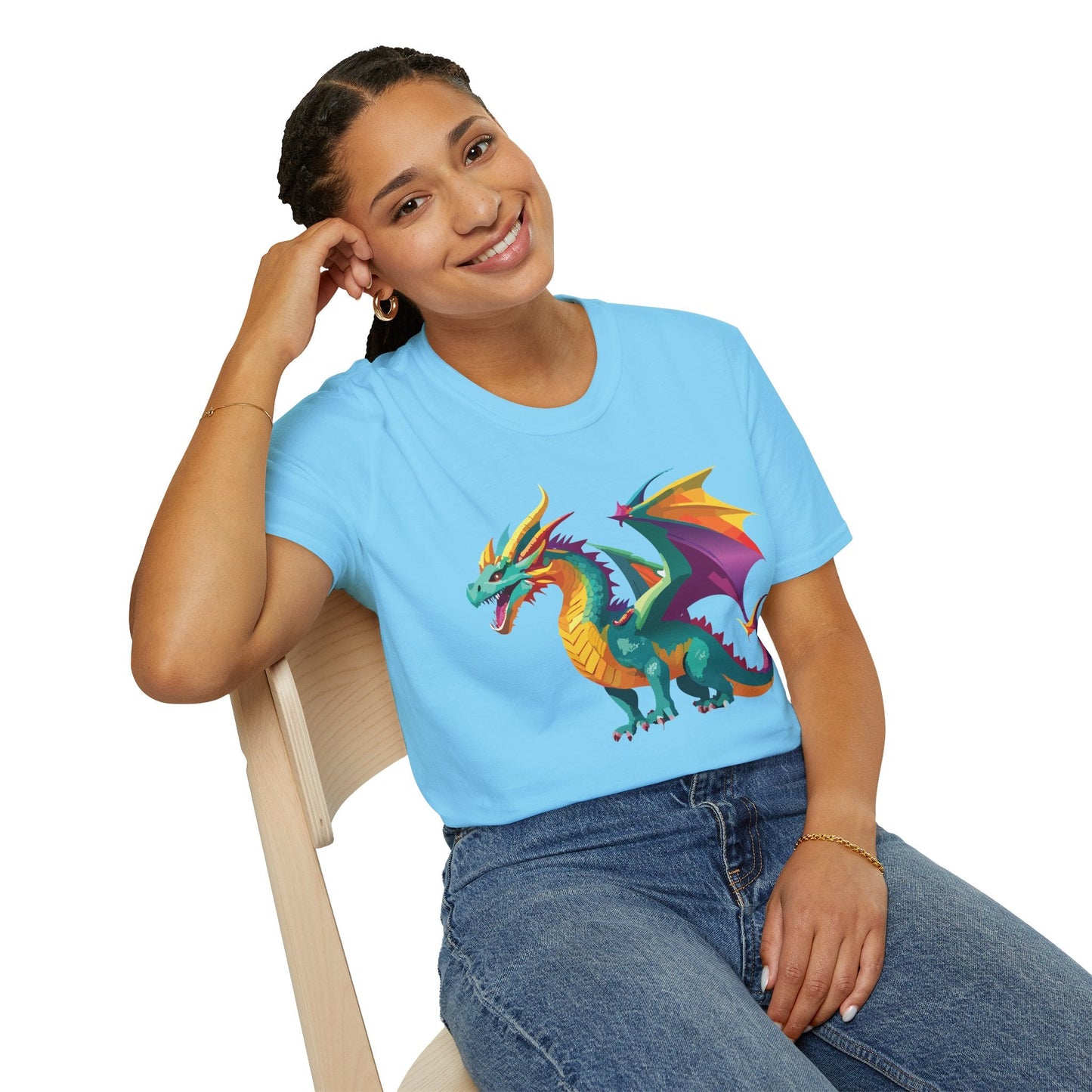Dragon T Shirt Unisex Short Sleeve Art Design Gildan Softstyle Cotton Tee For Animal Lovers