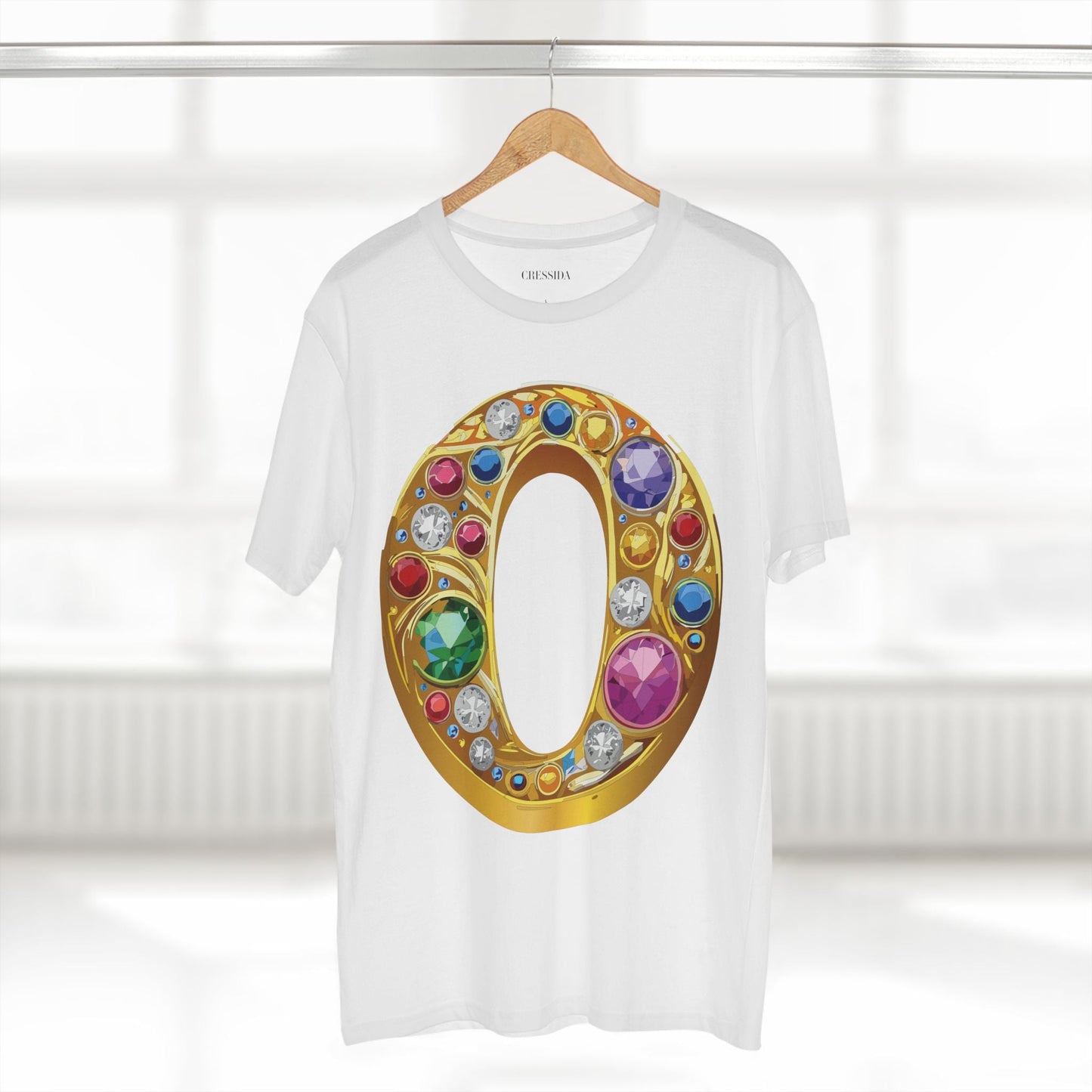 Letter O Graphic Design Tee Unisex 100 Cotton With Antique Gold Letters Artwork T-Shirt