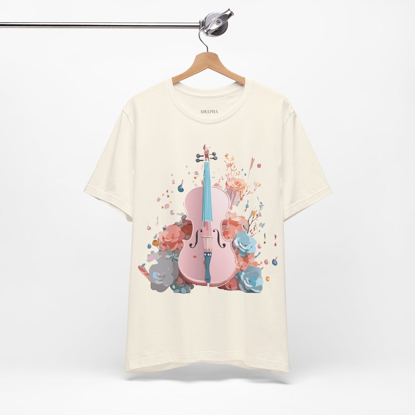 Music Graphic Unisex 100 Cotton Vintage Art with Musical Elements Tee 12