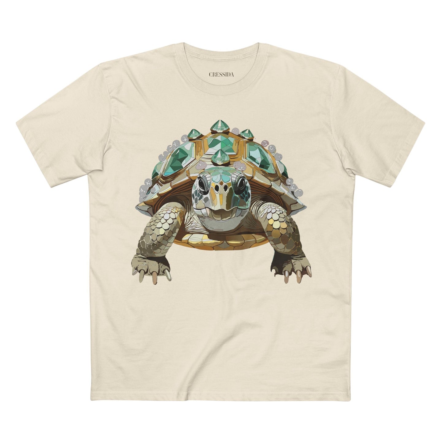 Turtle Graphic Unisex 100 Cotton Tee With Unique Animal Golden Medallion Art Design 29