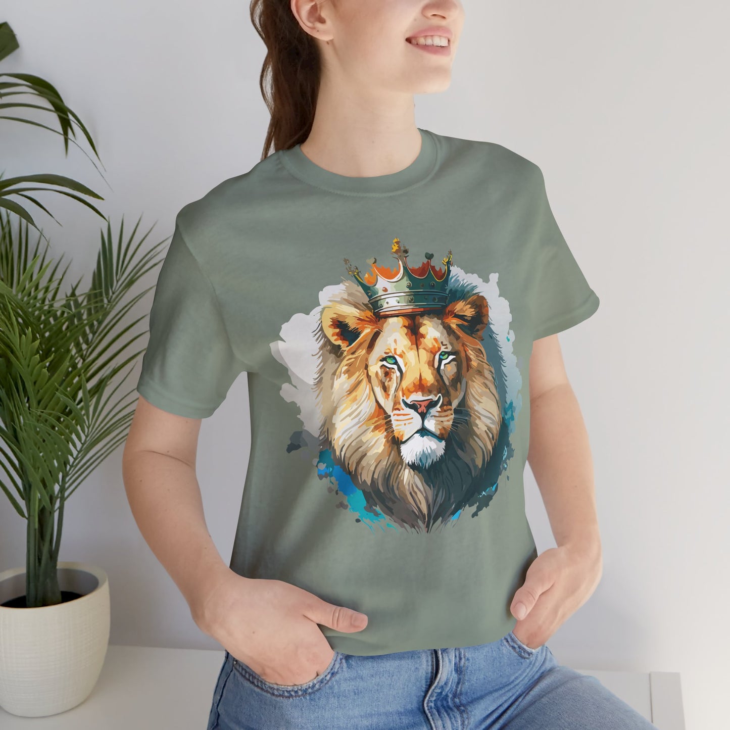 Lion Shirt, Animal Shirt, T-Shirt with Lion, Art Design Tee, Animal Tees, Safari T-Shirt, Crown Tee 13