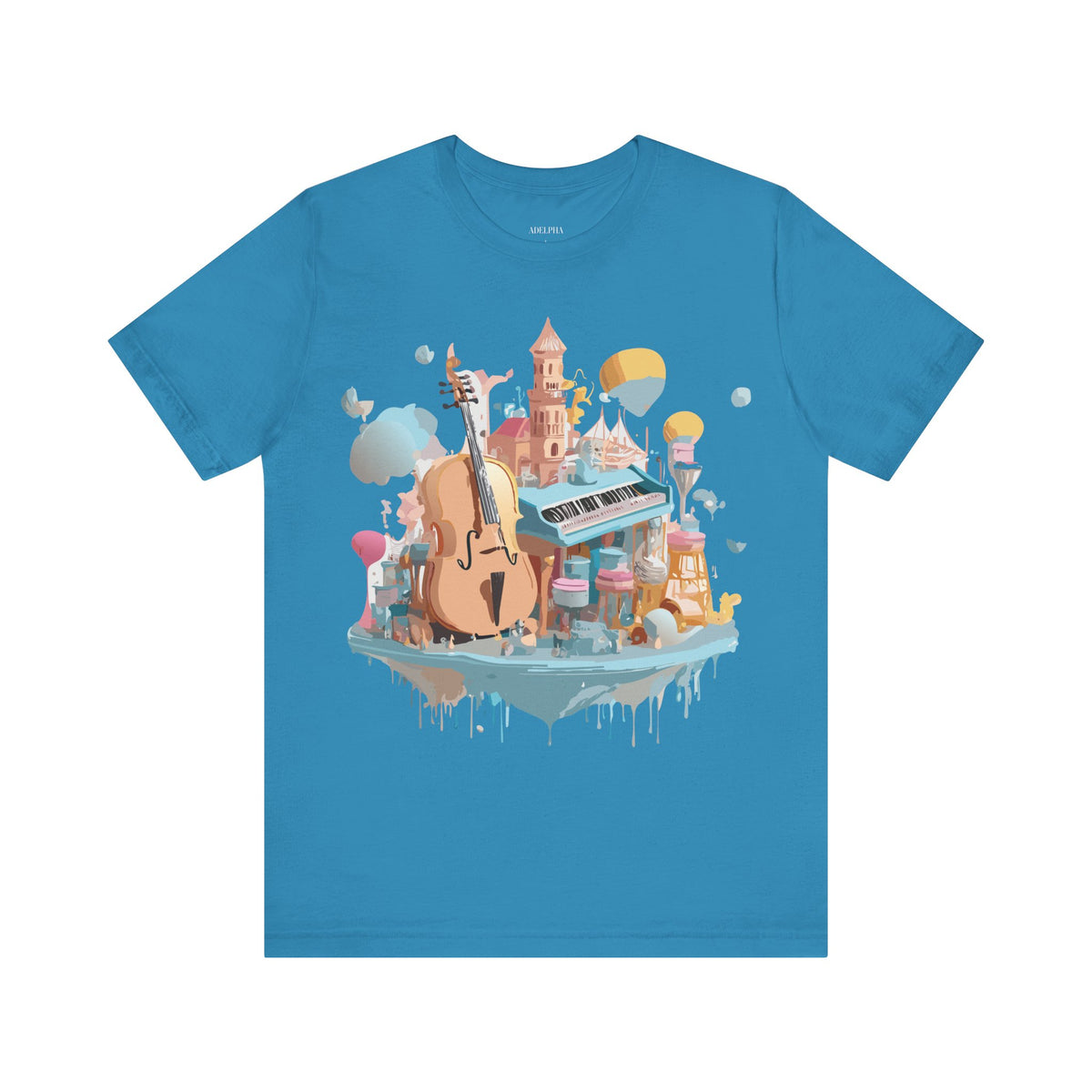 Music Graphic Unisex Cotton Bella+Canvas Tee with Art Design m109