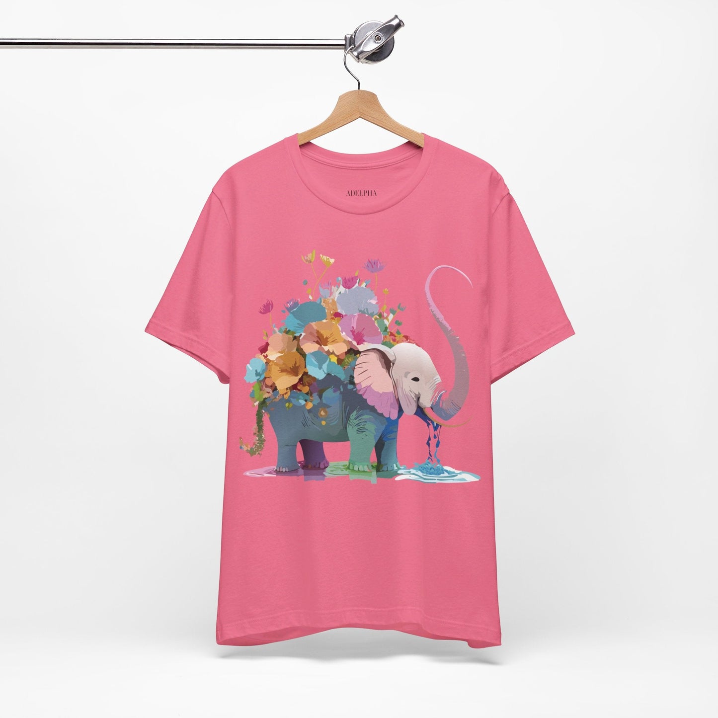 Adelpha Elephant Graphic Tee Unisex Short Sleeve Vintage Inspired Art Design Shirt