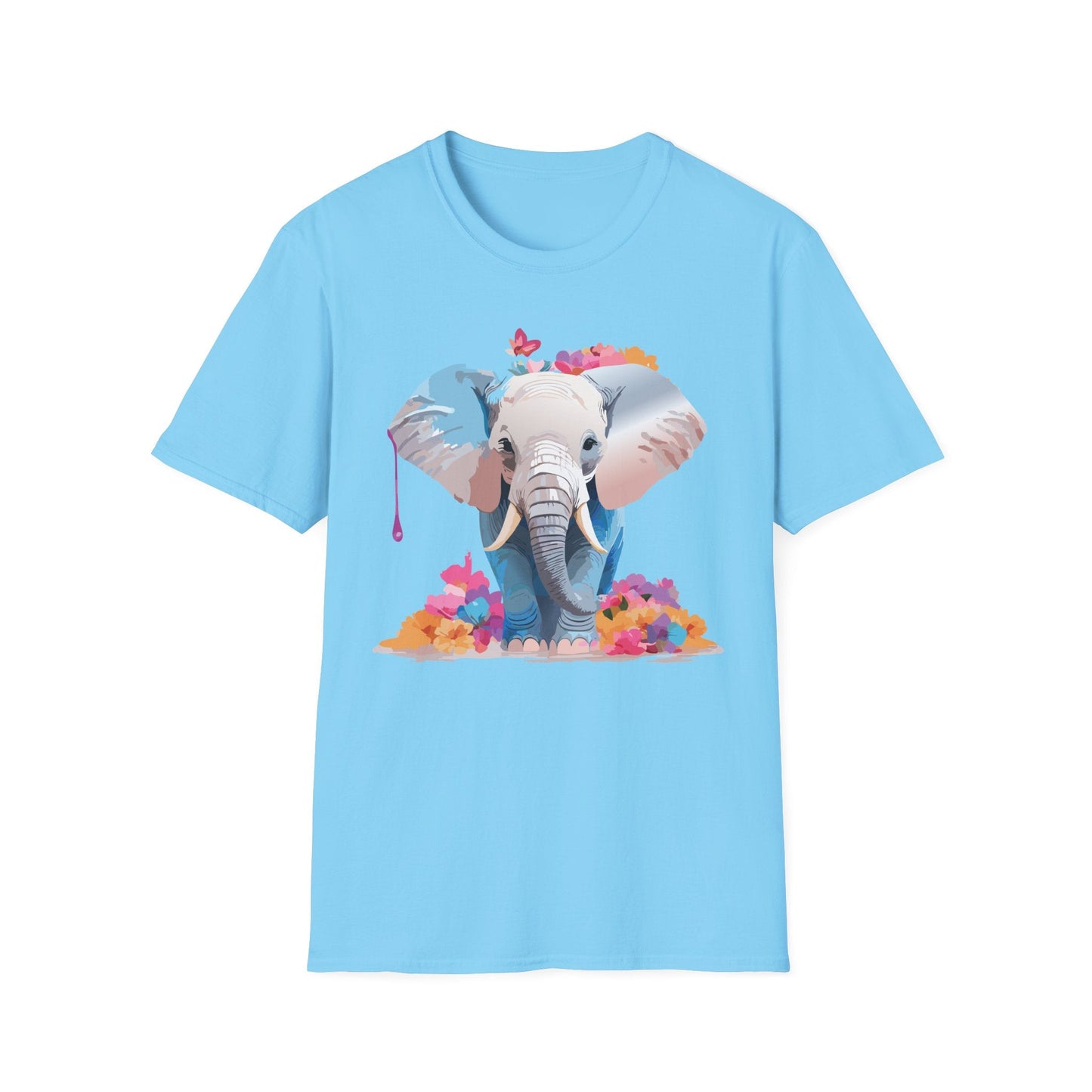 Elephant T Shirt Unisex Softstyle 64000 Graphic Elephant Illustration Animal Tee For Everyday Wear