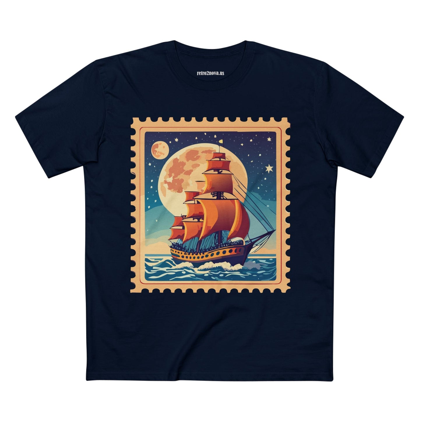Postage Stamp Shirt Unisex Premium Cotton Tee With Original Art Design Retro2Nova