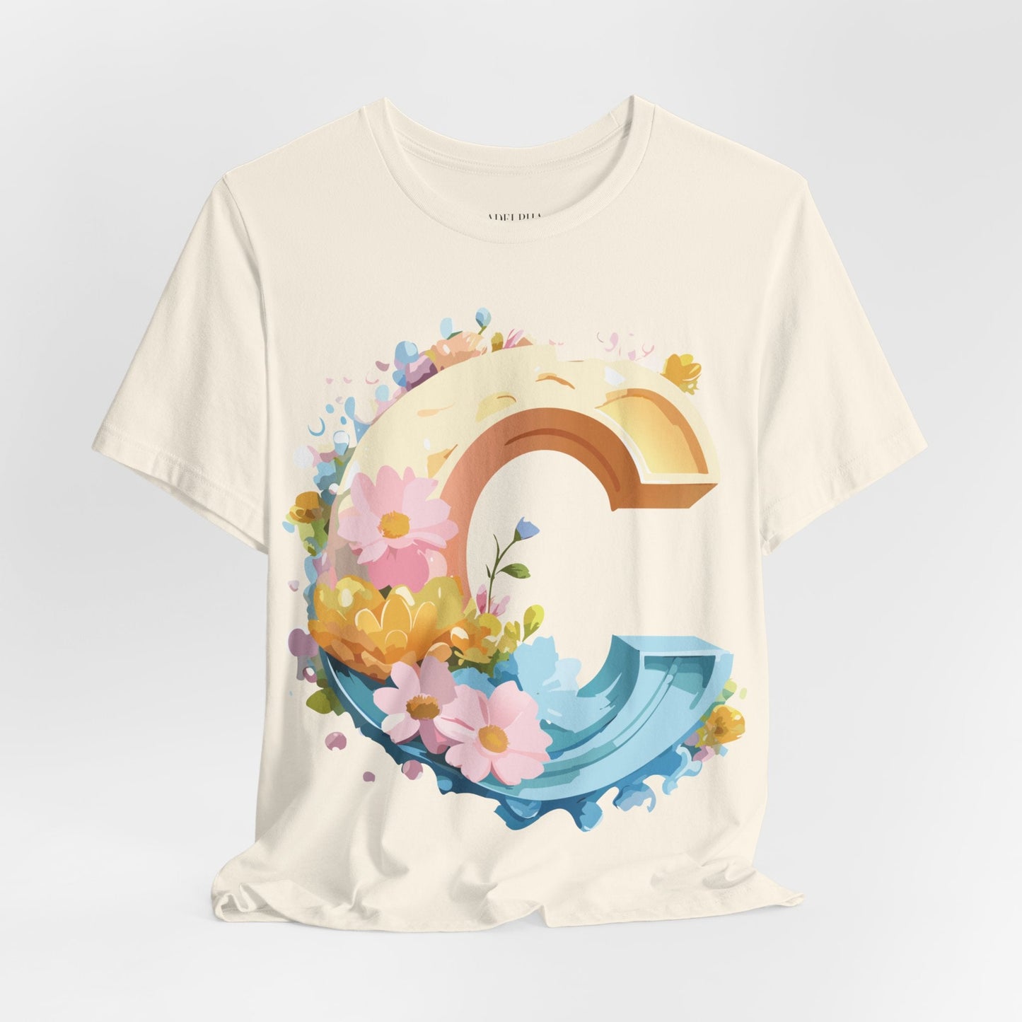 Letter C Shirt Unisex Graphic Tee By Adelpha With Vintage Inspired Artwork Design Premium Edition