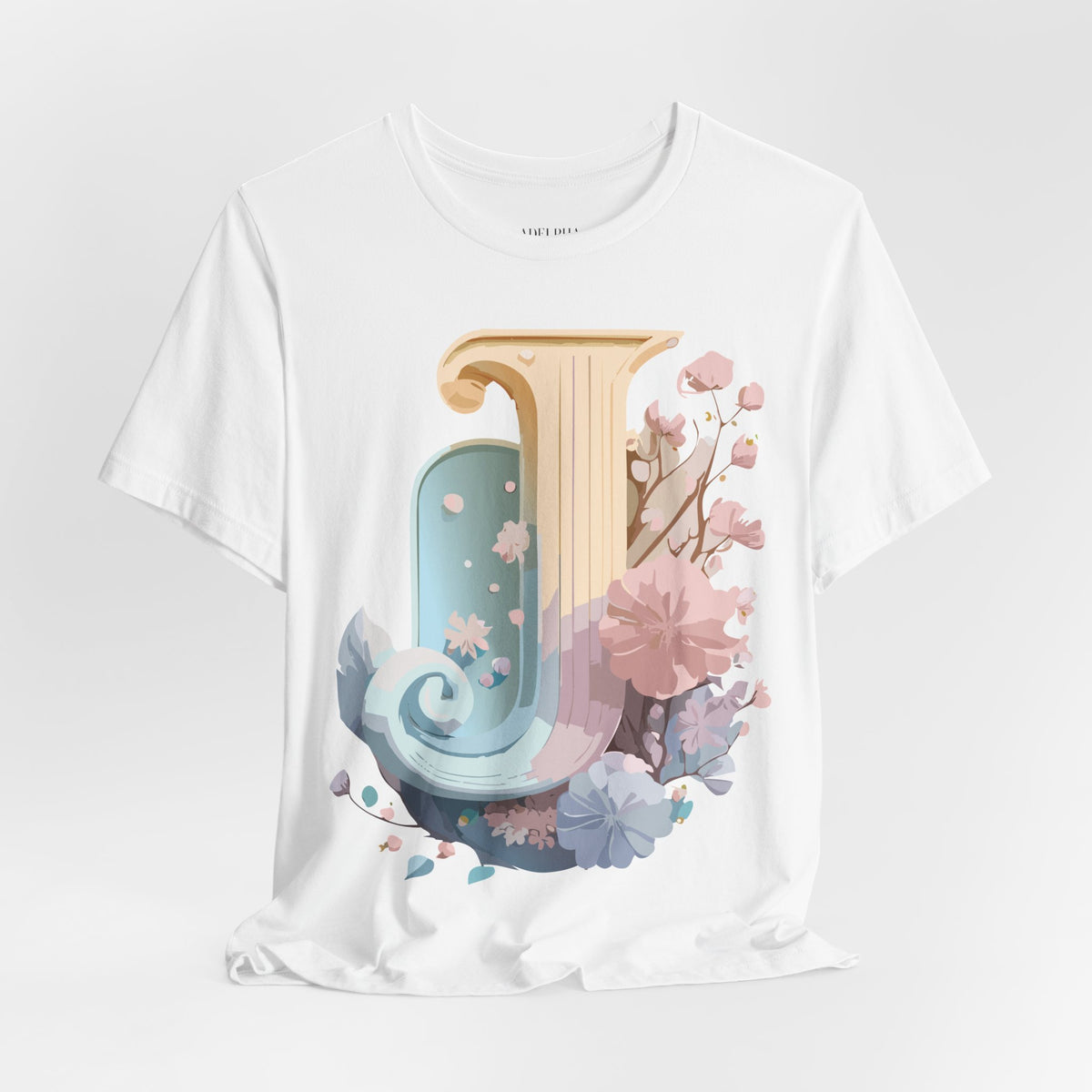 Letter J Graphic Unisex Cotton Bella+Canvas Tee with Art Letter Design