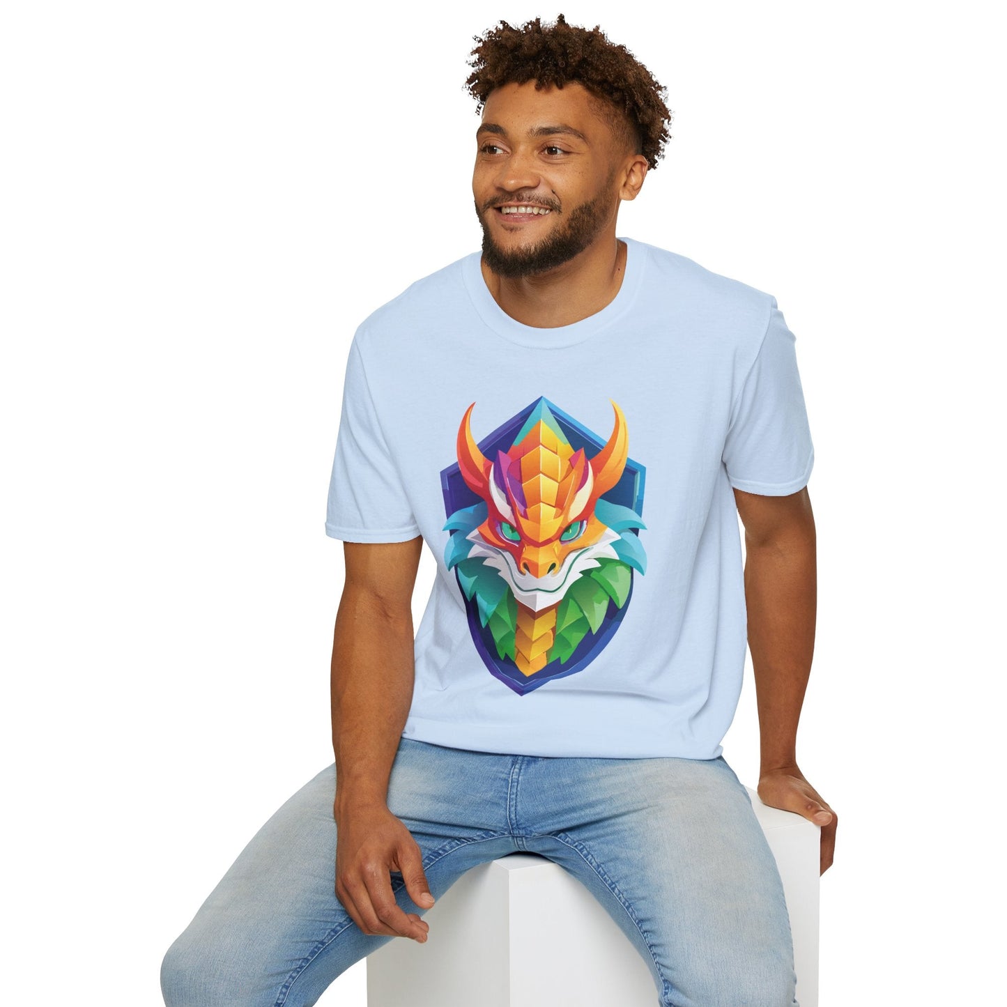 Unisex Dragon T Shirt Softstyle 64000 100 Percent Ring Spun Cotton Comfortable Tee