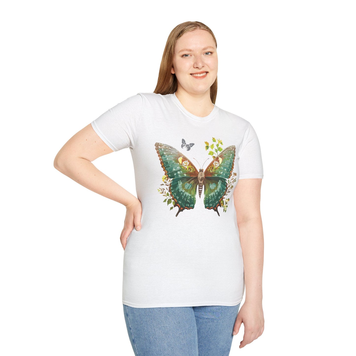 Butterfly Shirt Unisex T Shirt Monarch Print Gildan Softstyle 64000 Comfortable Everyday Wear
