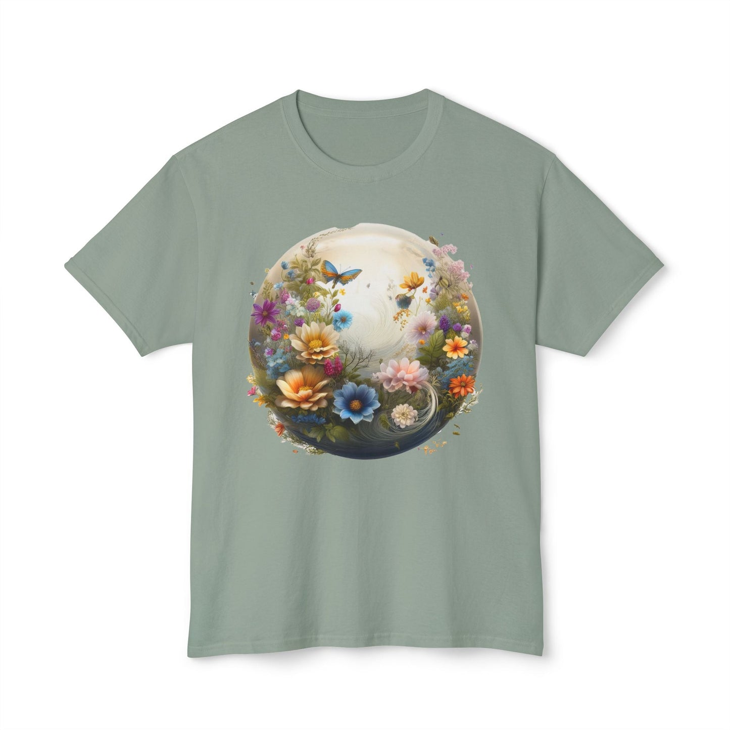 Unisex Floral T Shirt With Art Print HD Cotton Vintage Flowers Tee Shirt Soft Breathable Comfort