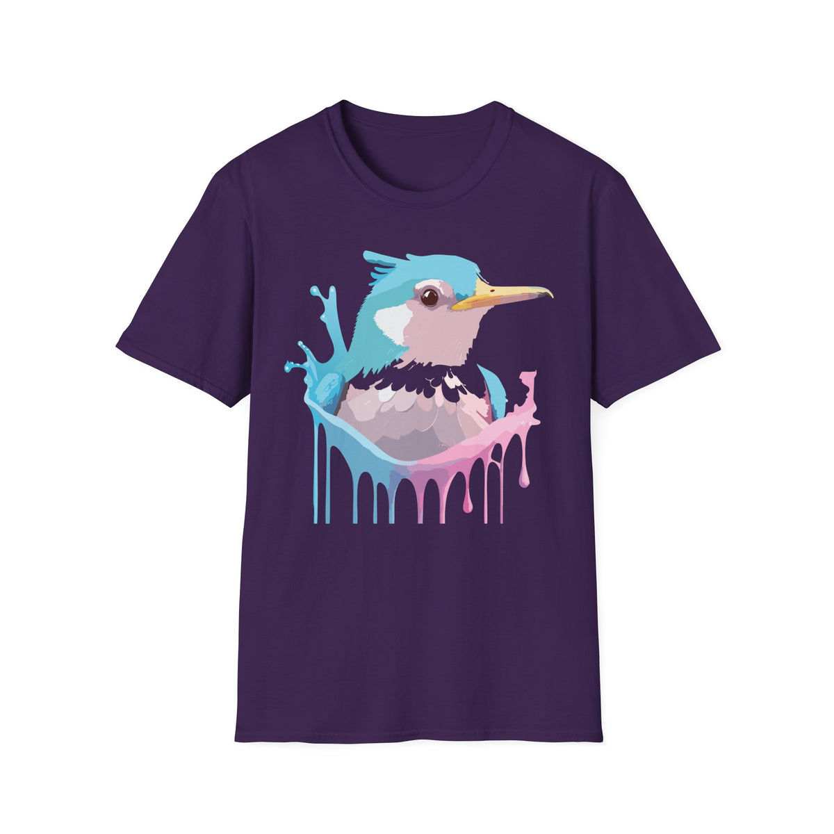 Pastel Hummingbird T-Shirt | Drip Paint Bird Art