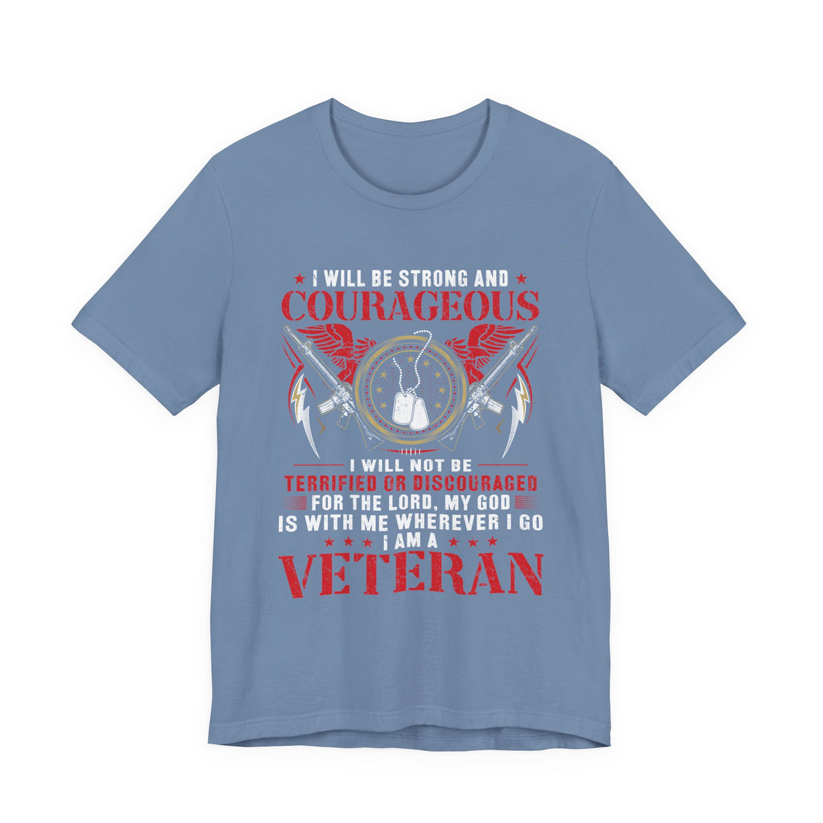 Courageous Veteran Prayer Tee Military Dog Tags Unisex Cotton T-Shirt v37