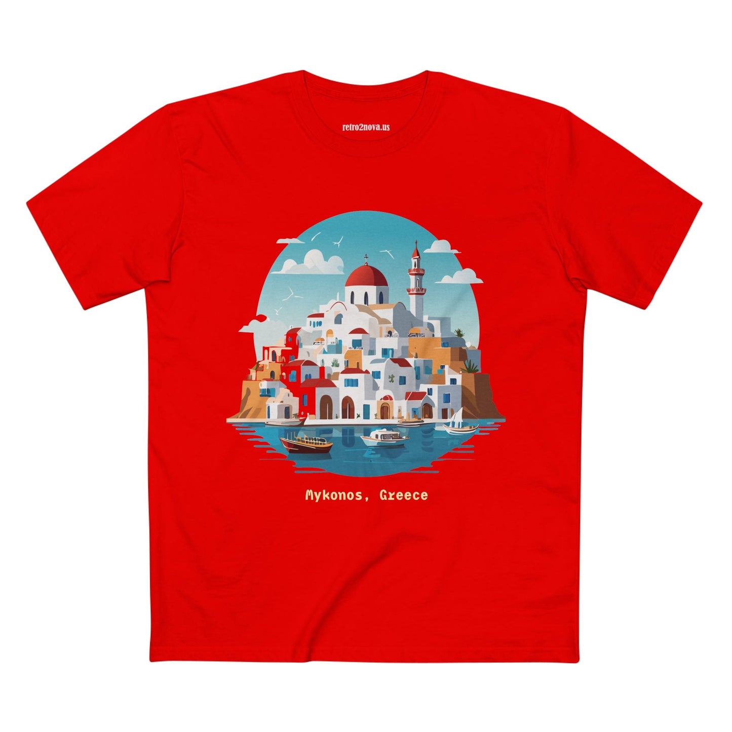 Greece Travel Shirt Unisex Premium Cotton Tee With Original Art Design Retro2Nova TT41