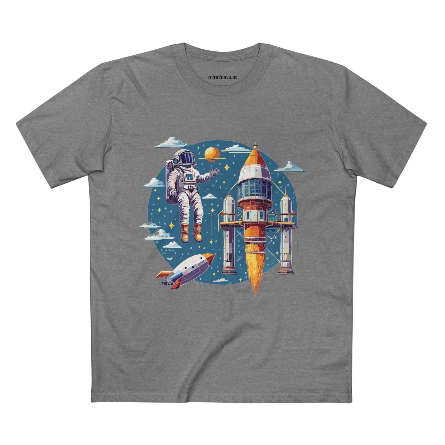 Cosmos Astronaut Shirt Unisex Premium Cotton Tee With Original Art Design Retro2Nova
