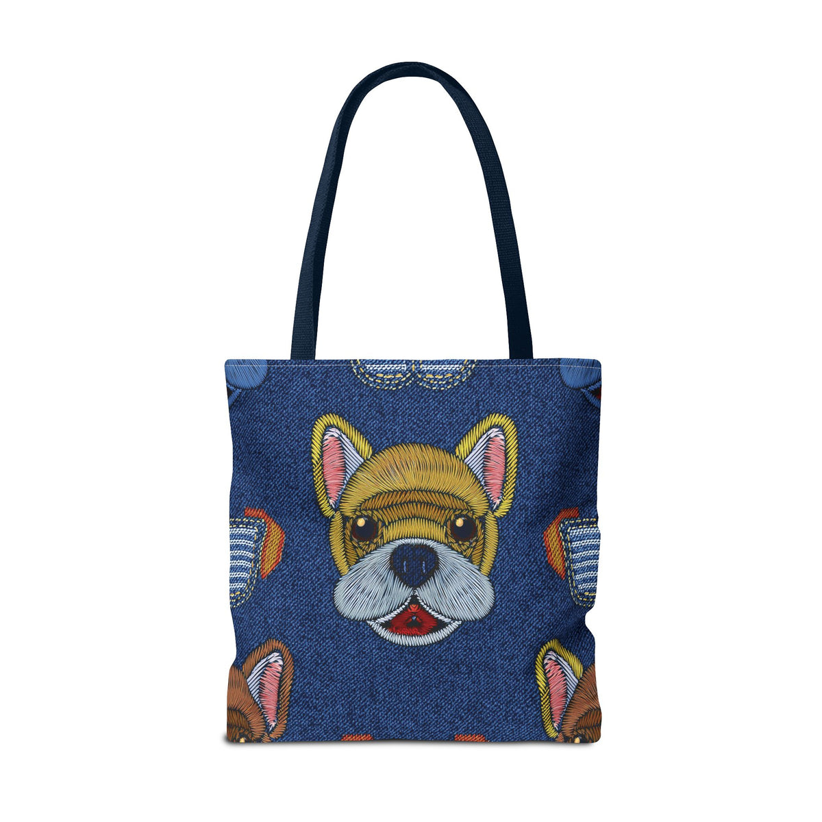 Denim Fabric Imitation Print Unisex Canvas Bag Poly Spun 3 Sizes Tote Bag 191-13