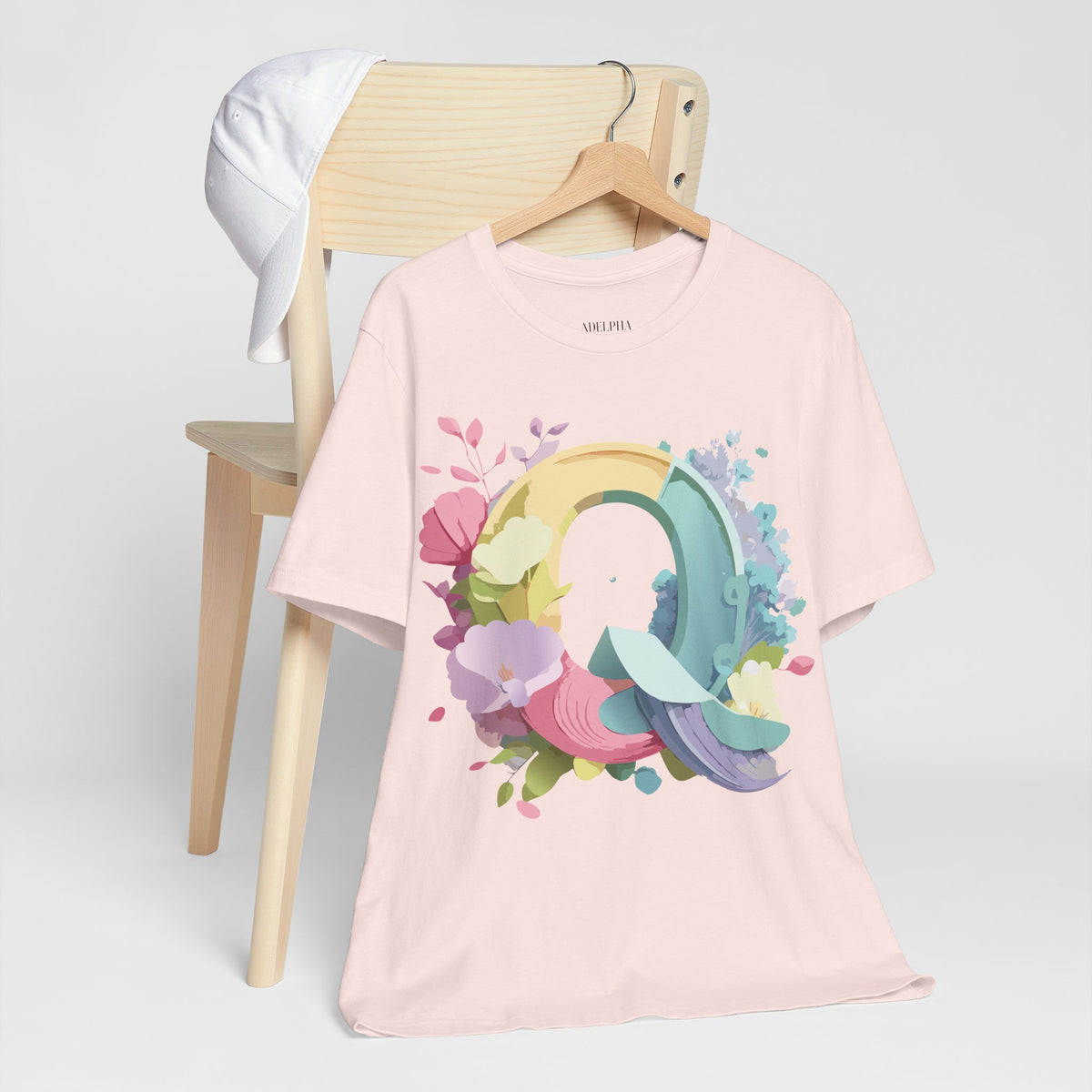 Letter Q Graphic Unisex Cotton Bella+Canvas Tee with Art Letter Design