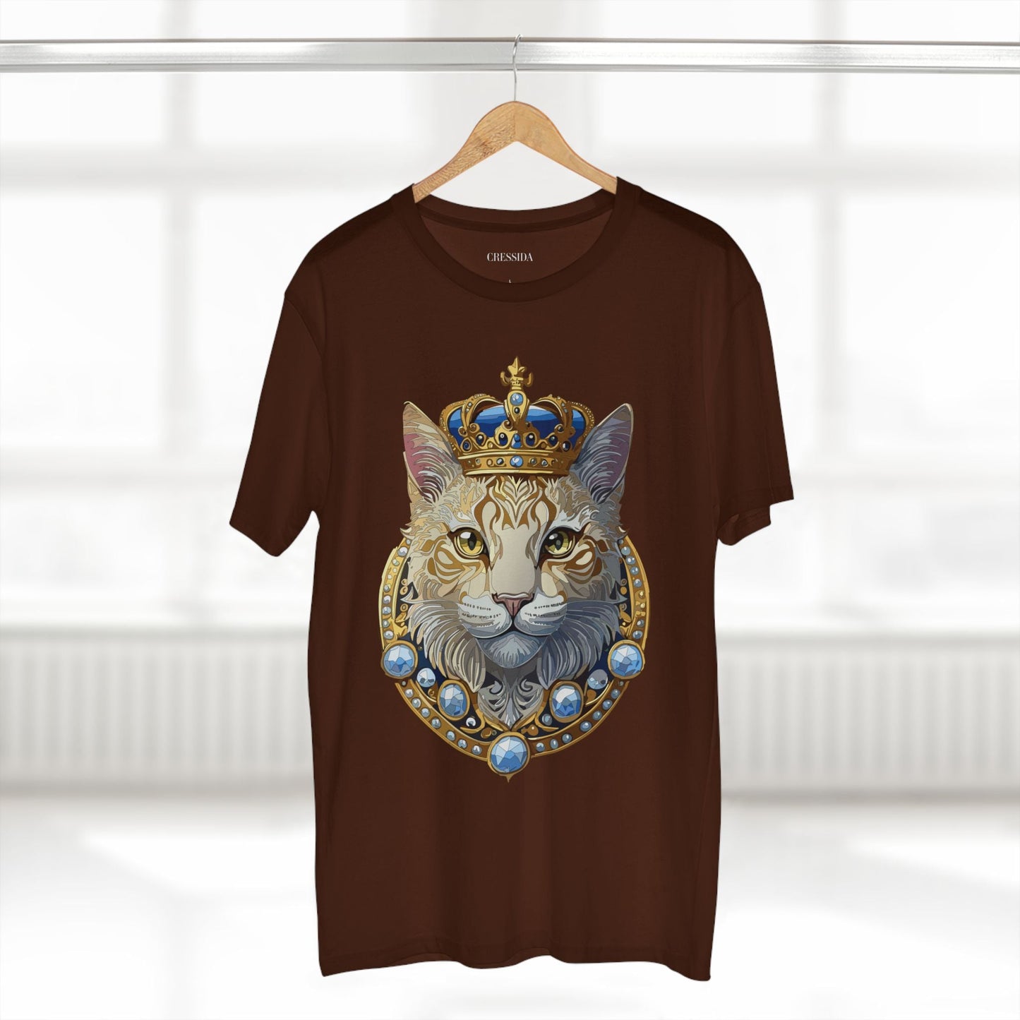 Cat Graphic Unisex 100 Cotton Tee With Unique Animal Golden Medallion Art Design 14