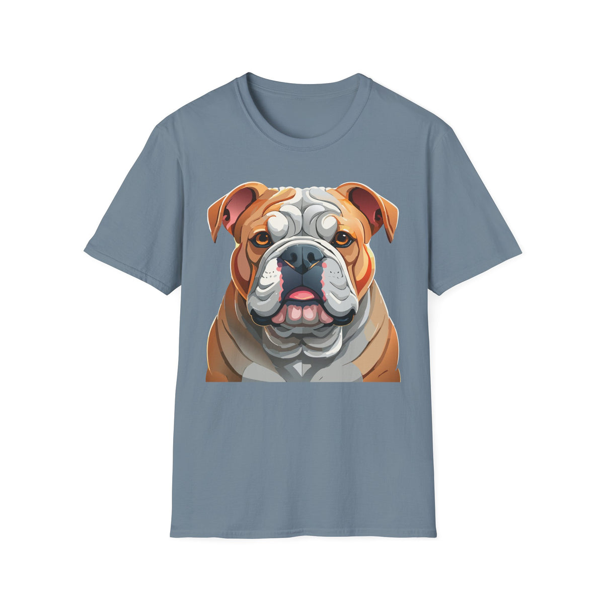 Bulldog Face Graphic T-Shirt | English Bulldog Illustration Tee