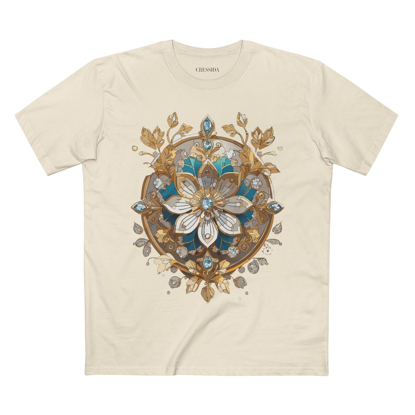 Floral Graphic T-Shirt Unisex 100 Cotton Art Design with Antique Flowers Tee 11