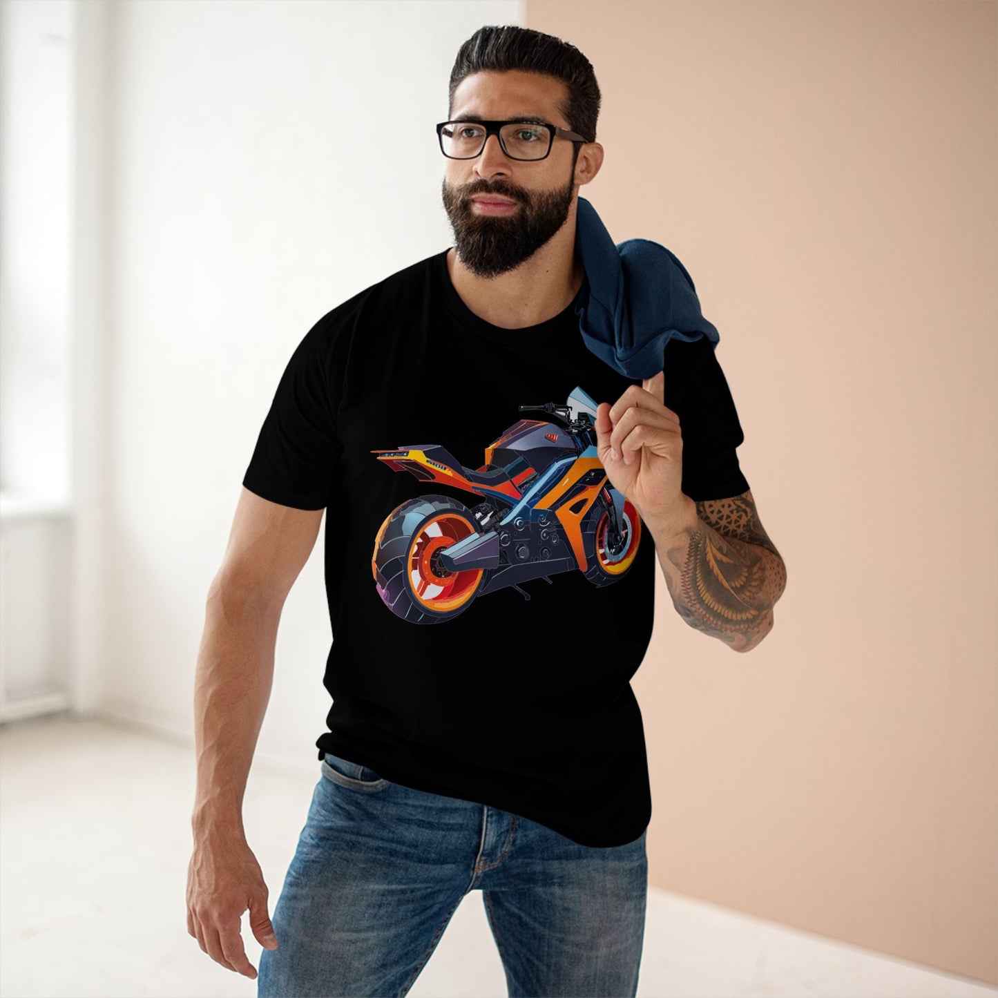 Moto Bike Graphic Unisex 100 Cotton Staple Tee 30