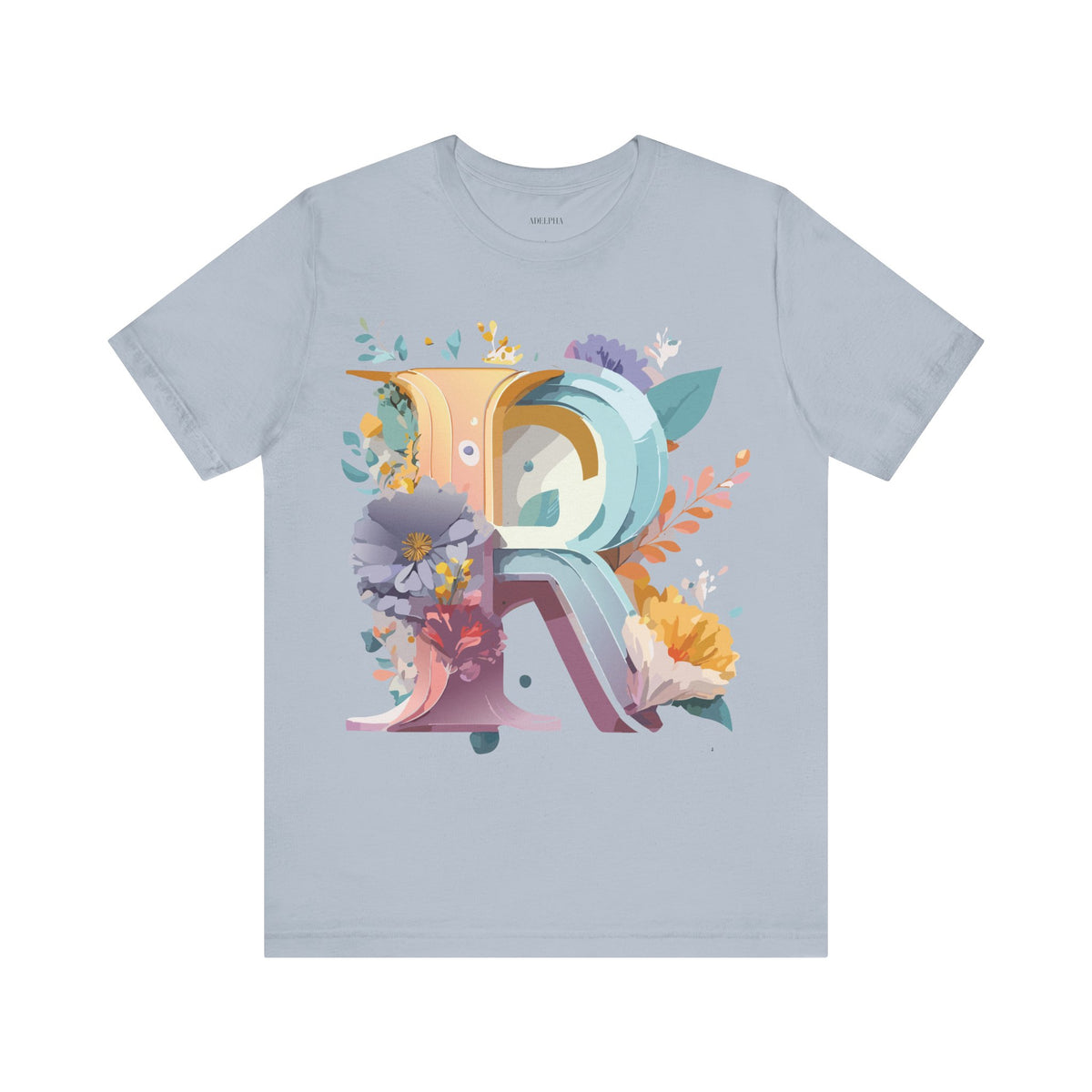 Letter R Graphic Unisex Cotton Bella+Canvas Tee with Art Letter Design