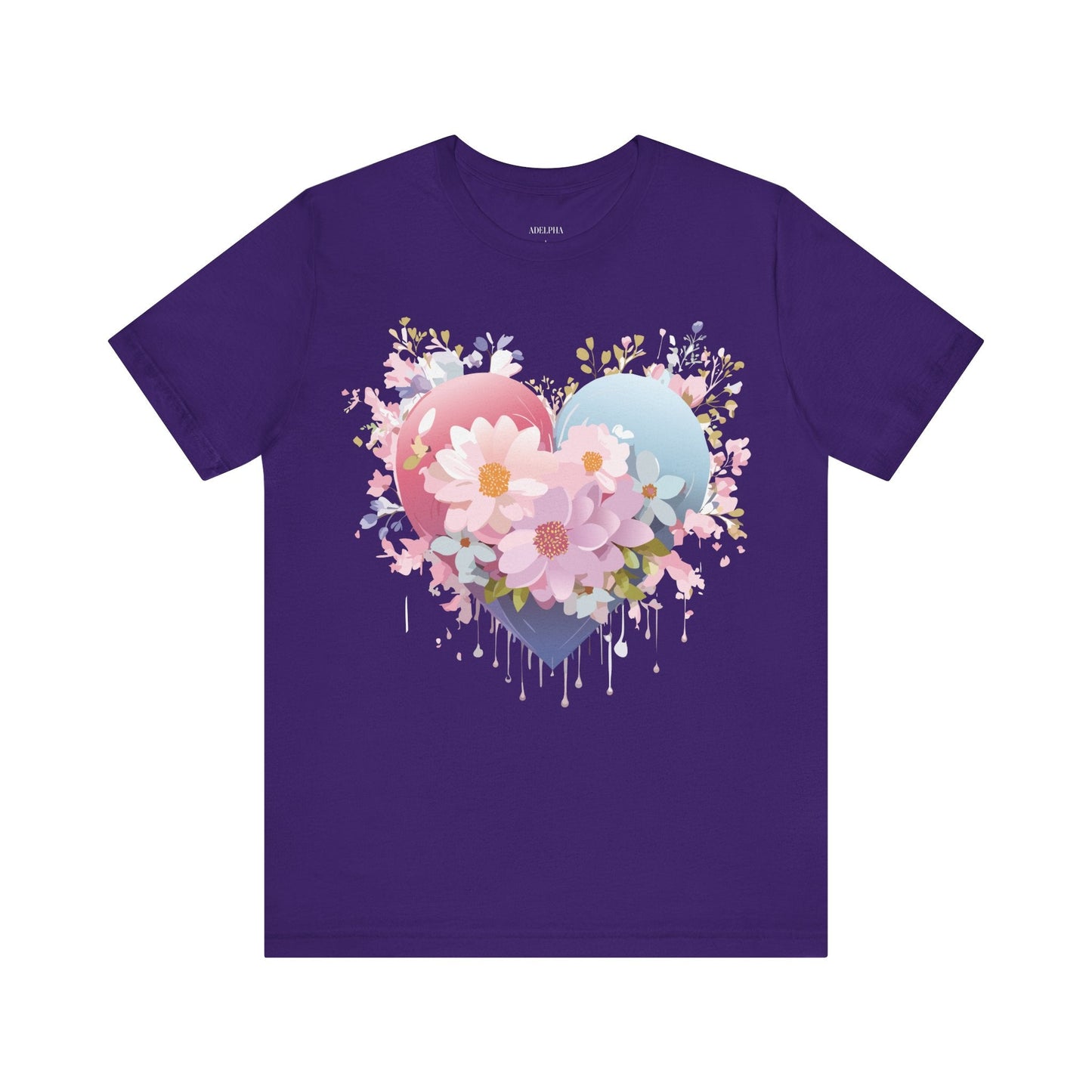 Valentine Day Graphic Unisex 100 Cotton Vintage Artwork with Love and Flower Design Tee 24