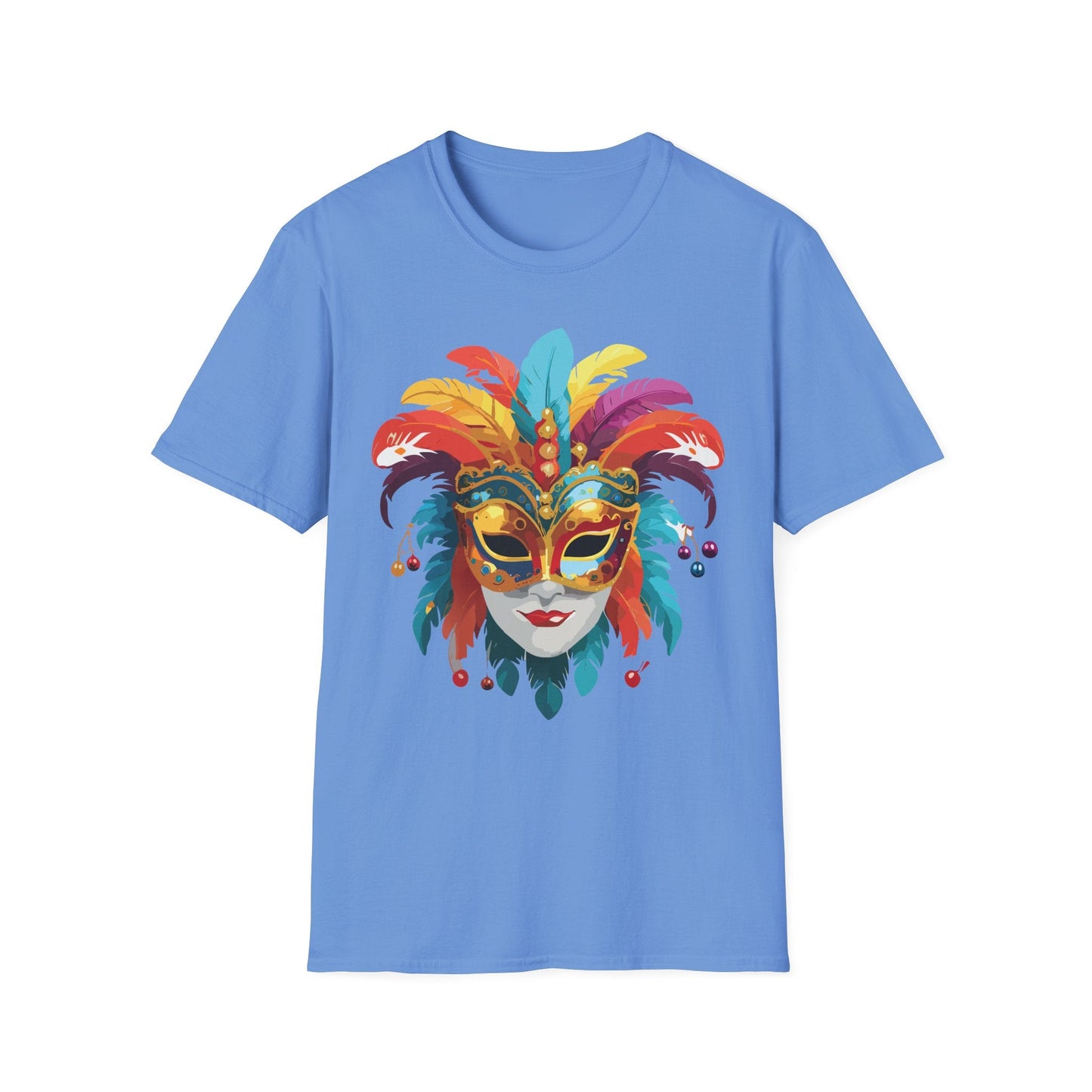 Mask Tee Shirt Unisex Masquerade Art Design Gildan Softstyle 64000 Short Sleeve Tee