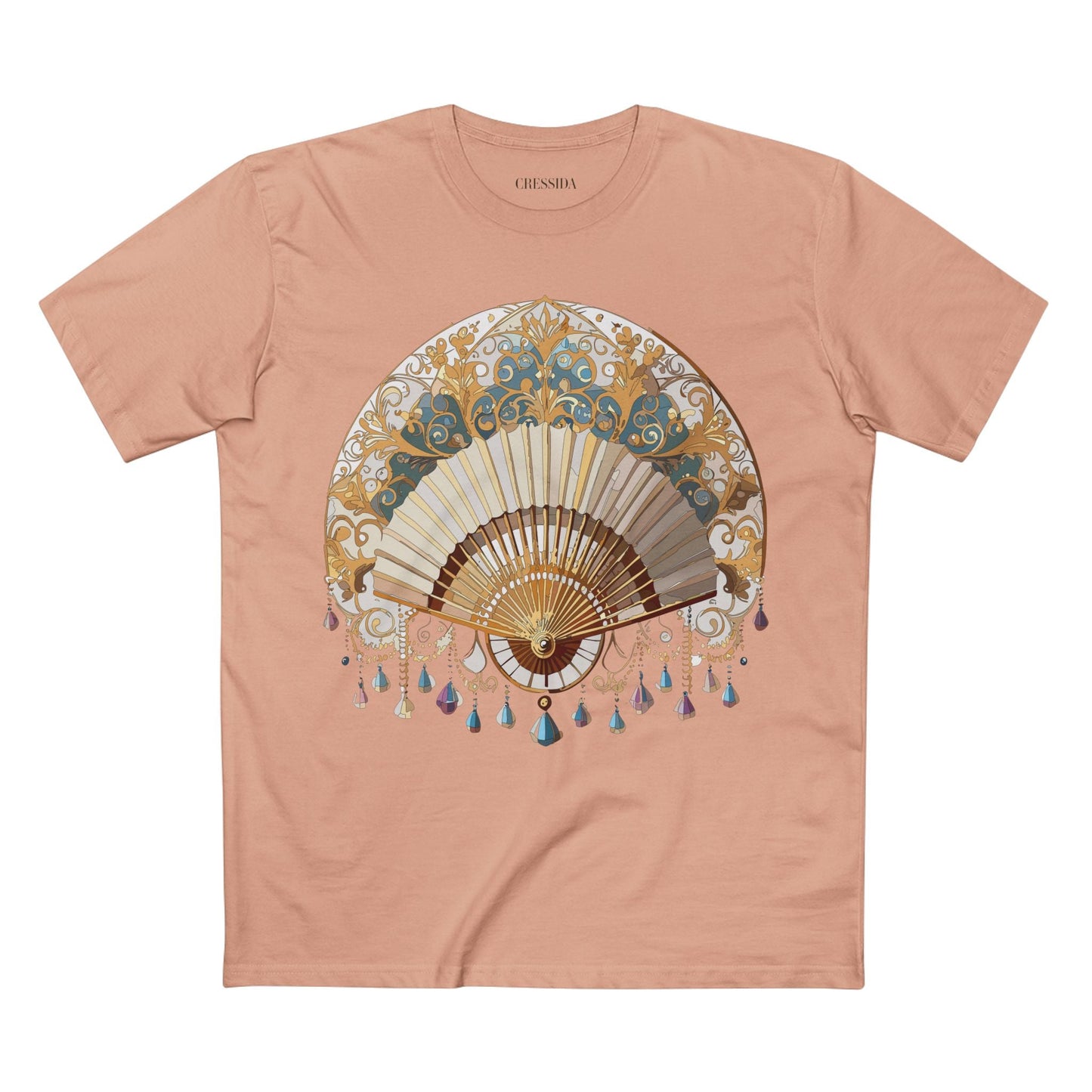 Antique Fan Graphic Design T-Shirt Unisex 100 Cotton Floral Carnival Artwork Tee 23