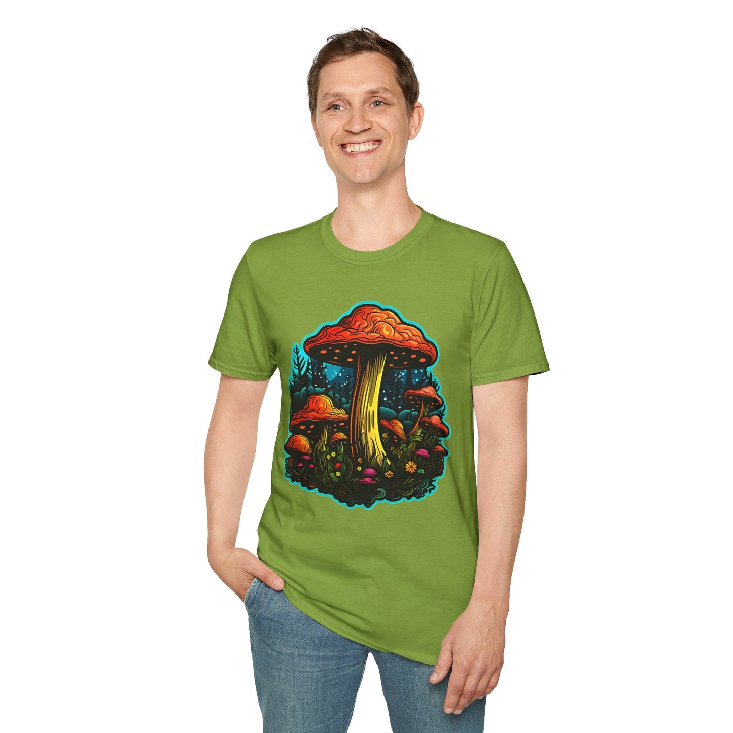 Mashroom Tee Shirt Unisex Softstyle 64000 With Funny Mashroom Fungus Graphic Design